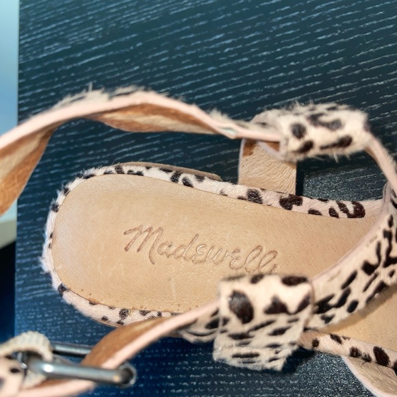 Madewell Calf Hair Leopard Sandals Size 6 – Block Heel Strappy - Picture 10 of 10